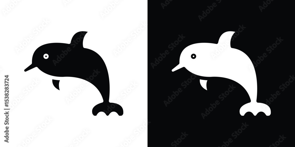 Fototapeta premium Dolphin icon for social media, app, and web design. Vector illustration.