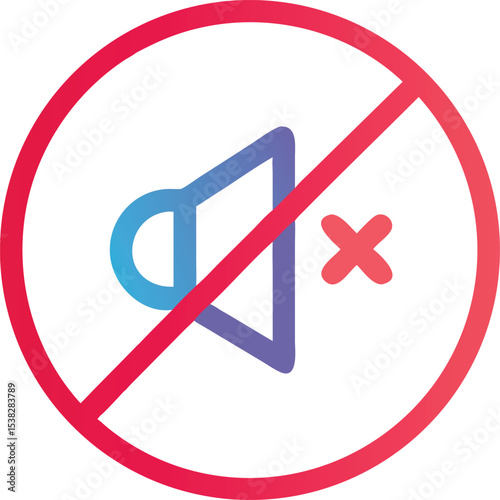Free Download Muted Speaker Icon with Red Ban Symbol Vector. mute sign symbol. - GFXLoad