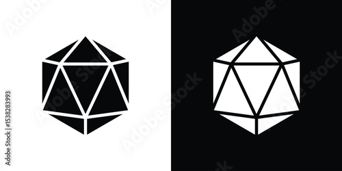 Dice d20 icon vector design template elegant style