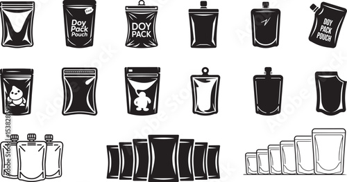 Various doy pack pouch packaging designs illustrations. eps-10