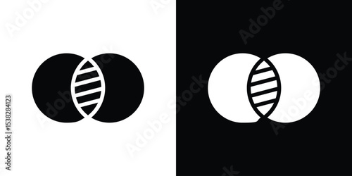 Diagram venn icon vector design template elegant style