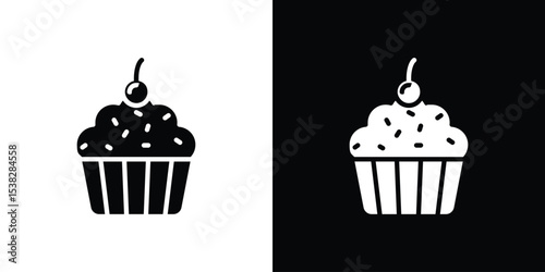 Cupcake icon vector design template elegant style