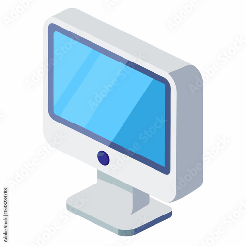Isometric computer screen icon for website design and mobile application use