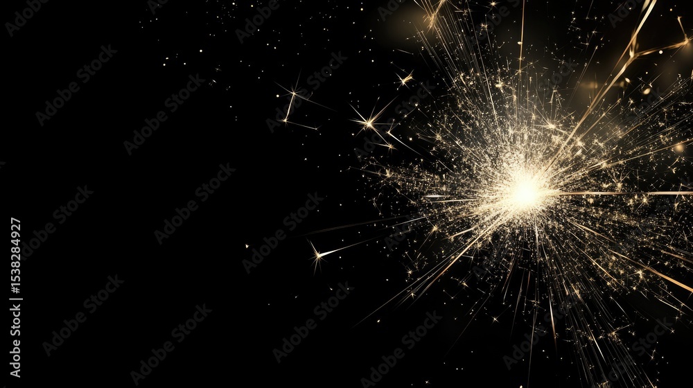 Obraz premium Black background with sparkler