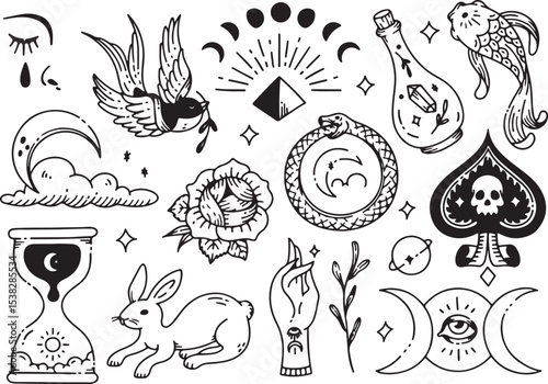  Indian Culture Doodle Icons, Food, Festivals, Traditional Elements Vector Sketch,