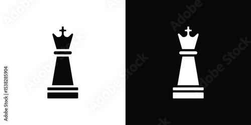 Chess queen icon vector design template elegant style