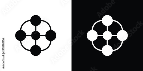 Chart connected icon vector design template elegant style