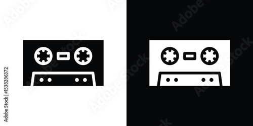 Cassette tape icon for social media, app, and web design. Vector illustration.