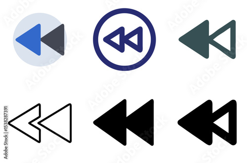 Rewind Icon Media Playback Backwards Retreat Pack