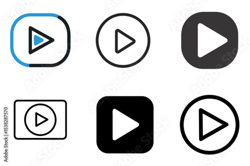 Play Button Icon Start Media Run Activate Symbol Set