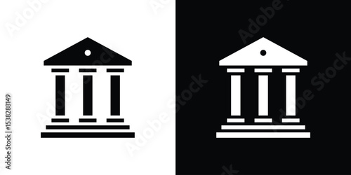 Bank icon vector design template elegant style
