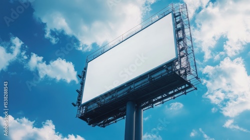 Empty advertisement sign on skyscraper