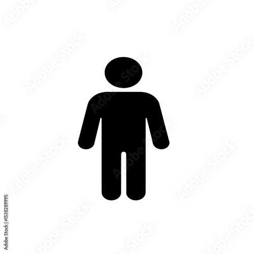Human Figure Silhouette Avatar Icon Vector for Profile and Identity Representation