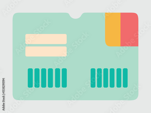 Colorful ticket stub vector illustration