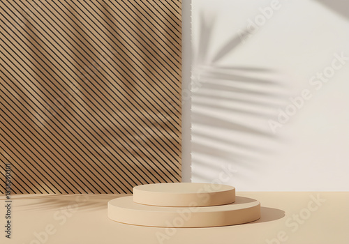 Neutral product podium backdrop shadows
