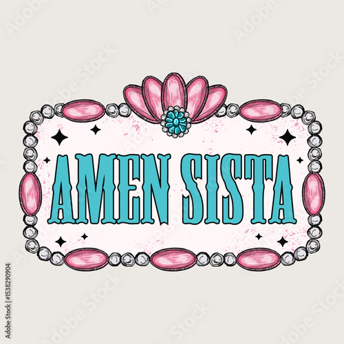 Amen Sista Cowgirl Christian Graphic