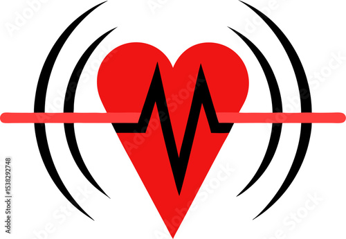 a digital heartbeat symbol with noise like wave