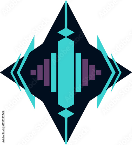 a futuristic soundwave design with geometric