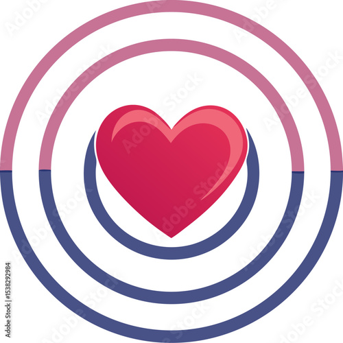 Smooth heartbeat symbol with gradients surround