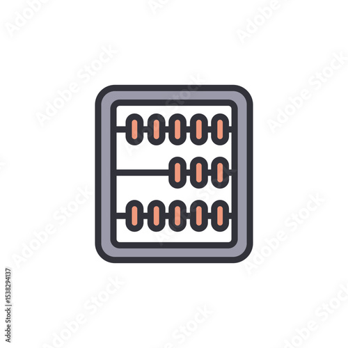 Stylized Abacus Icon For Mathematical Concepts With Beads Accounting Tool