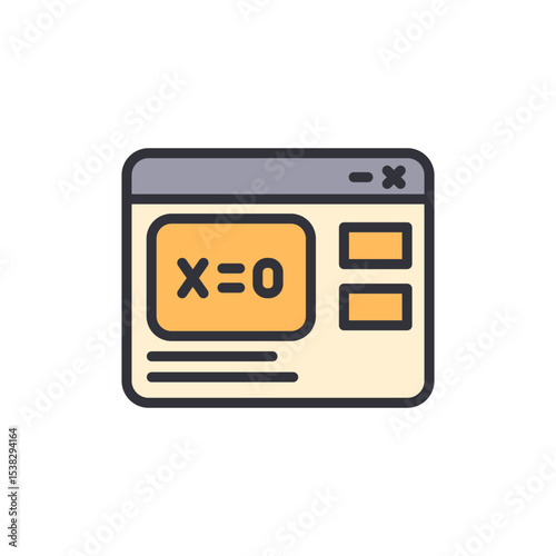 Mathematical Equation In A Browser Window For Education Concept