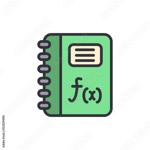 Illustration Of A Green Notebook With A Mathematical Function Notation