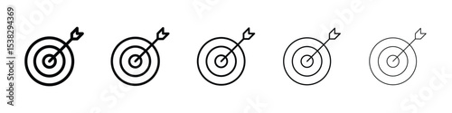 Bullseye icons in black stroke designs on white background