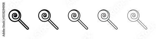Candy icons in black stroke designs on white background