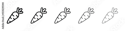 Carrot icons in black stroke designs on white background