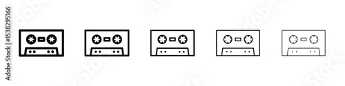 Cassette tape icon for social media, app, and web design. Vector illustration.