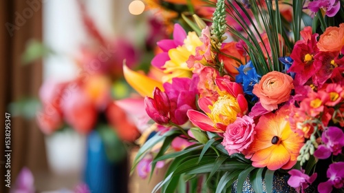 Wallpaper Mural Vibrant flower arrangement as backdrop Torontodigital.ca