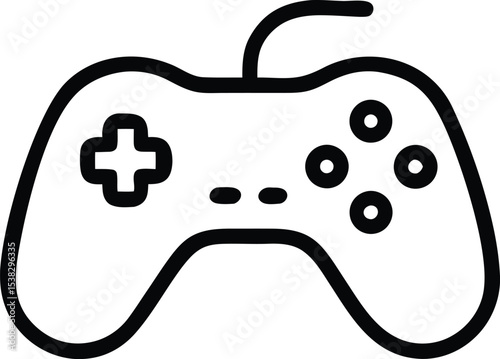 Retro Game Controller Icon Classic Gaming Joystick Illustration