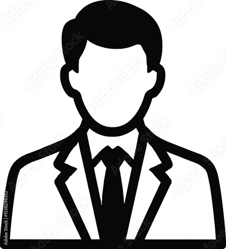Professional Businessman Icon Simple, Clean Vector Illustration of a Man in a Suit