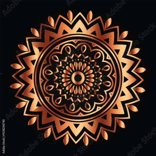 Premium Luxurious Golden Mandala Design | Royal Blue Background Art