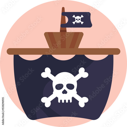 A pirate emblem flag signaling rebellion and maritime piracy.