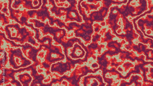 Intense red and cream organic pattern with lava-like texture and abstract depth. Seamless and tileable, ideal for backgrounds, digital prints, or bold fabric and surface designs.