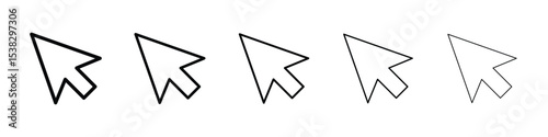 Cursor icons in black stroke designs on white background