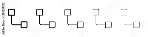 Diagram nested icons in black stroke designs on white background