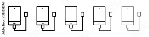 External hard drive icons in black stroke designs on white background