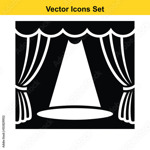 Stage spotlight icon vector illustration