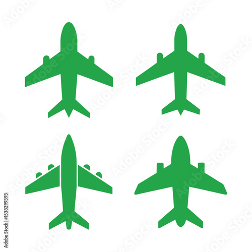 airplane icons set
