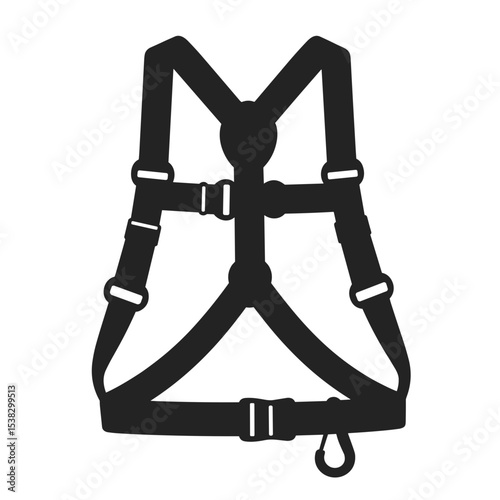 Safety harness silhouette, industrial use for construction safety websites