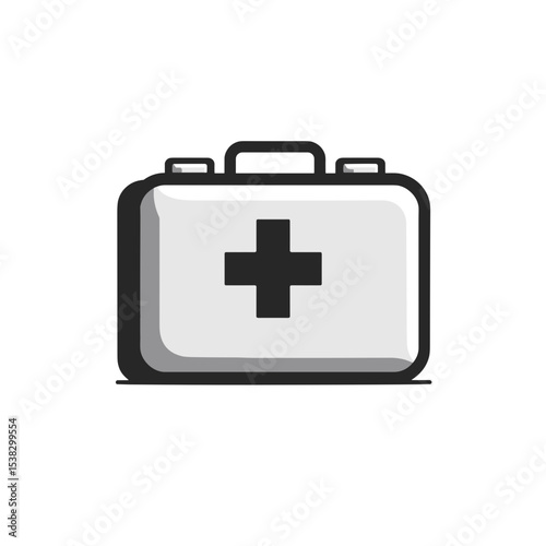 First aid kit icon in simple style for websites, with copy space