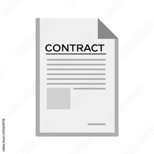 Contract document with agreement text in minimal style, business concept