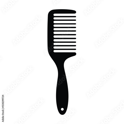 Comb black silhouette, hair care, isolated on white, for beauty blogs