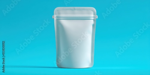 A white coffee pouch mockup banner