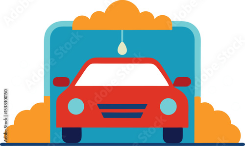 Professional car wash service, clean car exterior, shiny vehicle, auto detailing, car cleaning, soap foam, water spray, polished car, hand wash, car care, auto wash station, sparkling vehicle, dirt re