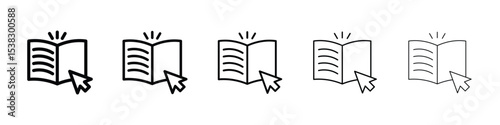 Guide icons in black stroke designs on white background