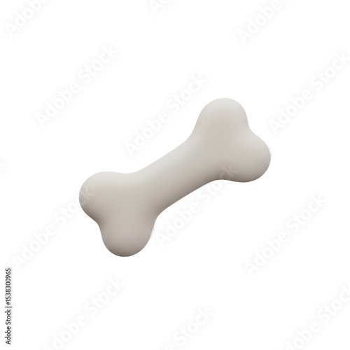 Dog Bone Isolated on Transparent Background: A clean, crisp image of a dog bone ideal for pet food packaging or veterinary design projects. 3D rendering.