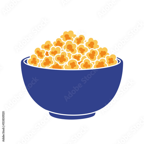 Popcorn Bowl Vector Illustration